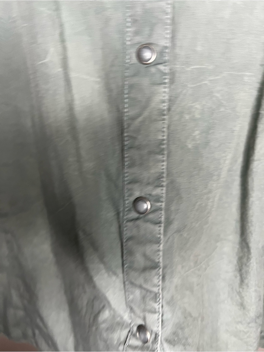 Wrangler Sage Green Embroidered Western Pearl Snap Button Down Boho Cowgirl Top - Picture 6 of 11